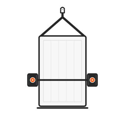 Single axle trailer with 2 sensor locations